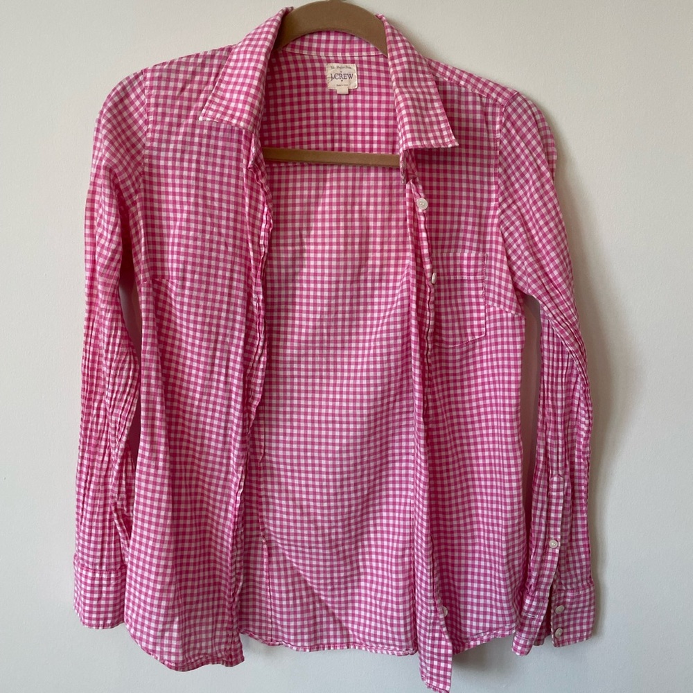Pink Gingham Button Down